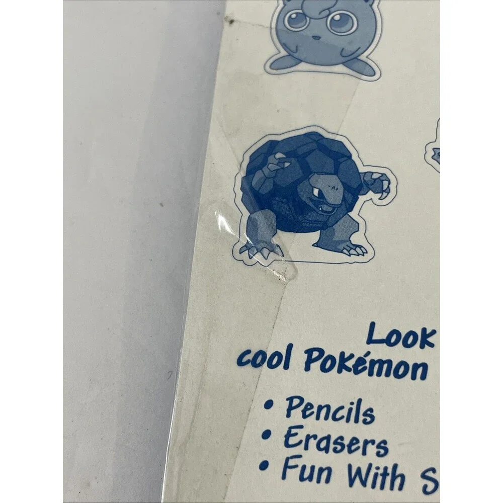 6 Pencils With Eraser Toppers Vintage 1999 Pokémon Gotta Catch 'em All! Rose Art